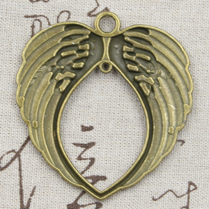 Breloques ailes d'ange 74x69mm tibétain argent couleur pendentifs Antique fabrication de bijoux bricolage artisanat fait main - Product Image 6