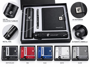 New Custom Promotional Logo Company Corporate Notebook Pen Umbrella Vacuum Flask Gift Set - Product Image 4