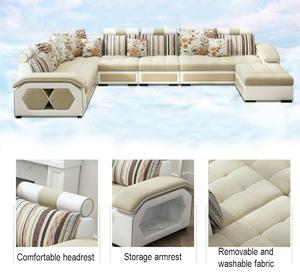 حار بيع أريكة لغرفة المعيشة 6 مقاعد 7 مقاعد غطاء قابل للغسل قابل للإزالة الزاوية أريكة نسيجية مقسمة مع تخزين مسند ذراع - Product Image 5