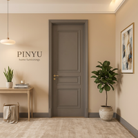 Armoire-penderie moderne en bois massif gris neutre, porte insonorisée, pour appartement en copropriété, mobilier en lot