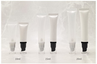 Tubes de crème pour les yeux vides à pompe sans air, 10ml, 15ml, 20ml, en aluminium/plastique rose mat, emballage en gros pour marque privée