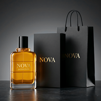 Botella de Perfume Vacía de 100 ml, de Vidrio Mate, Forma Plana, Atomizador de Fragancia en Spray, Base Gruesa, Envase Cosmético de Lujo con Caja de Cartón