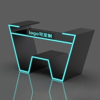 RICHSHINING Cabine de DJ professionnelle portable pliable pour discothèque Événement Façade de table mobile avec système d'affichage et d'éclairage