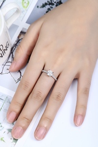 Joyería fina de lujo Joyería de platino de San Valentín 1ct Compromiso DE BODA Promesa Joyería de mujer Anillos de diamantes de laboratorio de oro blanco PT950 - Product Image 6