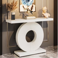 Table console blanche FYZK, design géométrique, en bois, étroite, pour couloir, entrée, meubles en gros