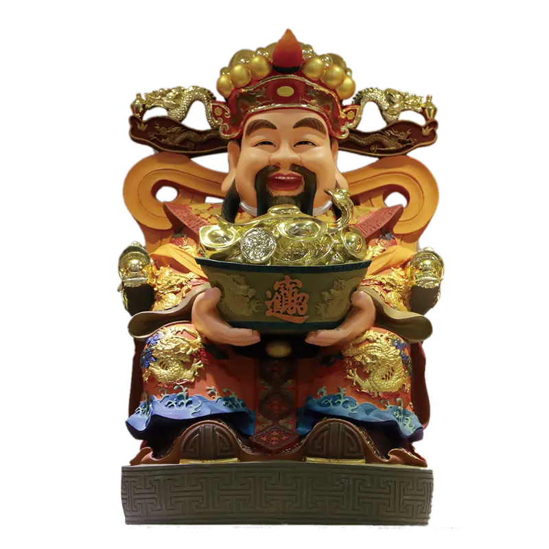 Resin Hand-painted God of Wealth Decoration Yuanbao God Lord Buddha Decoration Wencai God Lord Decoration Craft