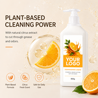 Liquide vaisselle écologique à l'orange, marque privée, élimination rapide de la graisse, détergent de cuisine personnalisé OEM, directement de l'usine