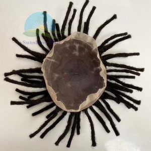 Vente en gros serrure redoute cheveux humains hommes topper toupet pleine dentelle perruque prêt à expédier <span class=keywords><strong>afro</strong></span> curl toupet pour hommes noirs redoute serrures - Product Image 3
