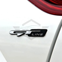 3D Métal Voiture Avant Grille Badge Arrière Tronc Autocollant GT Ligne Logo Emblème pour KIA K3 K5 KX5 Sportage Rio pour Peugeot GT RCZ 508