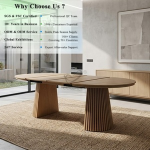 <span class=keywords><strong>Table</strong></span> <span class=keywords><strong>de</strong></span> salle à manger extensible <span class=keywords><strong>de</strong></span> luxe OKAY Furniture pour 8 personnes, en MDF haute densité avec revêtement papier, vente en gros - Product Image 1