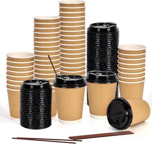Desechables 100% tazas de café compostables 8oz 10oz 12oz contenedor de papel para beber caliente - Product Image 1
