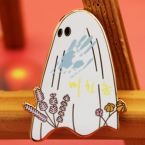 Thời Trang Phụ Nữ Quần Áo Phụ Kiện Tùy Chỉnh Vàng Kim Loại Pins Ma Head Hình Cứng Men Ve Áo Pins - Product Image 2