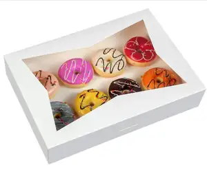 Коробки для выпечки, 16x11x2,5 с окном, большие коробки для печенья для пирогов, тортов, кексов и выпечки