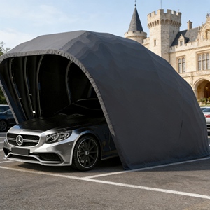 Auvent de voiture rétractable pratique, abri de stationnement pour voiture de taille personnalisée avec conception coupe-vent pour abri de voiture extérieur - Product Image 3