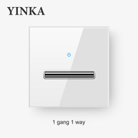 YINKA Kualitas Tinggi Disesuaikan Harga Grosir US Standard Glass Panel 1 Gang 2 Way Putih Hitam