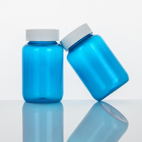 Bouteilles en plastique PET bleues de 270 cc sans BPA, de qualité alimentaire, vides, pour bonbons, pilules, médicaments, capsules, miel