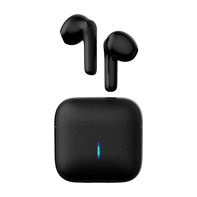 Vivavoce touch control tws 5.0 wireless bluetooth tws mini auricolari con custodia in pelle