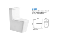 Sanitaires en porcelaine chinoise, WC en céramique moderne, cuvette de toilette sans bride, chasse d'eau en une seule pièce pour salle de bain