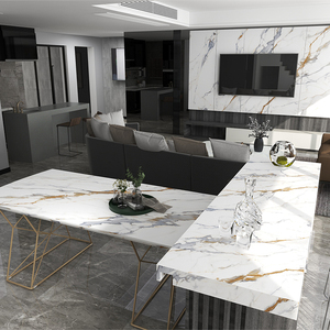 Italy vagli calacatta trắng với lớn tĩnh mạch thiết kế hiện đại nhân tạo thạch anh đá tấm cho nhà bếp phòng khách trang trí nội thất - Product Image 2