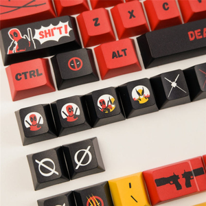 Nouveauté : Keycaps Wolverine et <span class=keywords><strong>Deadpool</strong></span> en PBT, profil Cherry, sublimation par transfert thermique, 140 touches pour clavier mécanique à commutateurs MX - Product Image 2