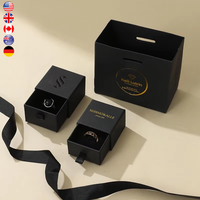 Boîte à bijoux rigide noire mate personnalisée avec logo A1, emballage écologique de 2 mm pour montres et lunettes, fermeture magnétique, éponge