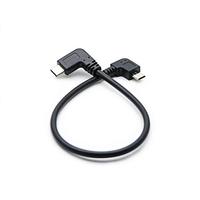 Kabel OTG Hitam Micro USB3.1 Sudut 90 Derajat 3A Pengisian Cepat Data untuk Kamera Earphone Kabel Micro USB Tipe C Berjaring