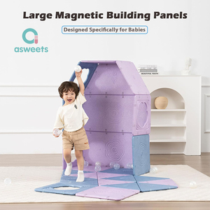 Asweets Panneau Éducatif STEM Magnétique, Jouet à Développement Libre, Stimule la Créativité et la Résolution de Problèmes, Maison de Jeu Magnétique pour l'<span class=keywords><strong>Apprentissage</strong></span> des Enfants - Product Image 1
