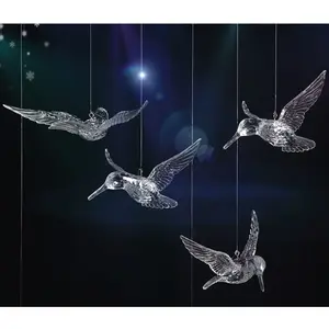 Wholesale Transparent Acrylic Bird Small Hummingbird Crystal Fly Bird Hanging For Wedding Party Ceiling Backdrop Decoration