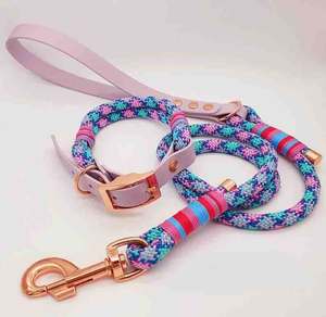 Mode Premium <span class=keywords><strong>Anti</strong></span> <span class=keywords><strong>aboiement</strong></span> tissu Paracord corde chaîne chien suivi de luxe en cuir colliers et <span class=keywords><strong>laisse</strong></span> - Product Image 2