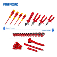 FINEWORK 99LB003 29PCS 1000V IEC 60900 VDE Coffret d'outils isolés pour travaux sous tension