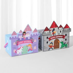 Boîte Cadeau en Gros Motif Château de Dessin Animé pour Bonbons, Décoration de Fête d'Anniversaire ou de Baby Shower, Boîte à Cadeaux Princesse et Prince - Product Image 1
