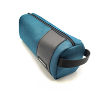 Hot en gros logo personnalisé marque en cuir toile étui à stylo pochettes sac lycée bureau fermeture éclair pochette à crayons avec poignée