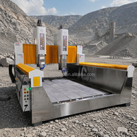 Machine de gravure CNC à plat JK-2020 à double broche pour monuments en pierre, graveur CNC à plat pour pierre à deux têtes, usage intensif