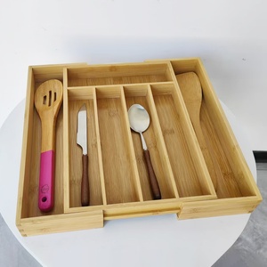 Hoàn Toàn Tre Có Thể Kéo Rộng 7-Ngăn Kéo Tổ Chức Dao Kéo Khay Nhỏ Hẹp Ngăn Tre Ngăn Kéo Tổ Chức - Product Image 5