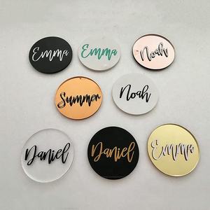 Porte-cartes en acrylique pour mariage, Base transparente autoportante, plaque découpé au Laser, impression de noms d'invités, pièces - Product Image 2