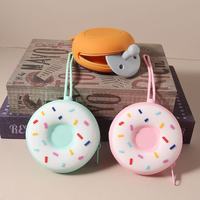 Porte-monnaie moderne en silicone anti-poussière, couleur bonbon, porte-clés, pochette donut, multifonction, portable, pour couple, rangement de voyage