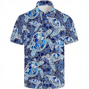 Polo Azul Claro para Hombre con Estampado de Bebida Verde y Limón, Manga Corta, Diseño Casual Tejido y Transpirable - Product Image 2