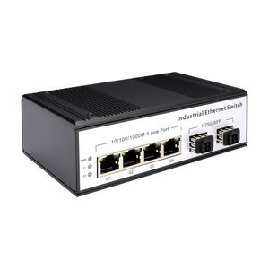 2 SFP 4 porte 1000Mbps PoE Gigabit interruttore fibra industriale DIN-Rail <span class=keywords><strong>Ethernet</strong></span> <span class=keywords><strong>Switch</strong></span> con SNMP -40 185 °F IEEE802.af 96W PoE IP40 - Product Image 2
