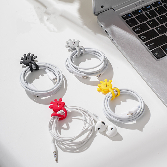 Silicone Magnetic Cable Organizer Colorful Ties Electronics Cable Clip Management Accessory Reusable Rubber Zip