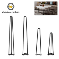 Pieds de table style épingle à cheveux, support de pied de meuble en fil métallique, pieds en fer à 2 ou 3 fils pour table à manger et table basse