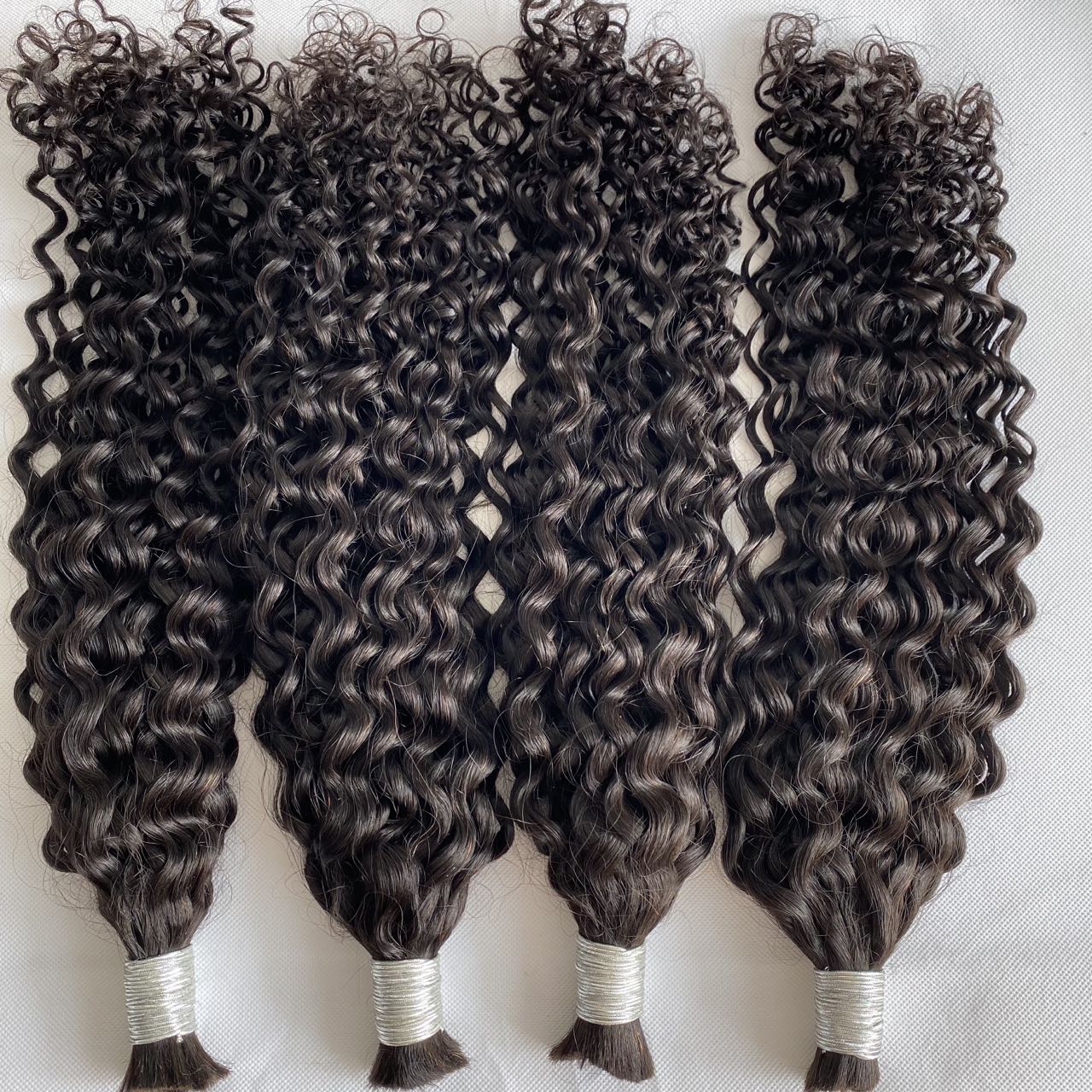 Extensions de cheveux brésiliens naturels ondulés Remy, en soie, pour tressage, sans trame, tresses au Crochet