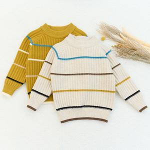 Automne hiver garçon rayé décoration Pit Strip tissage <span class=keywords><strong>pull</strong></span> en tricot garçons chandails - Product Image 1