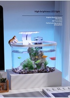 PAIPET 2026 Nouveau Modèle Petit Aquarium, Système Intégré de Filtration et d'Oxygénation, Aquarium de Bureau en Plastique