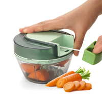Robot culinaire multifonction en plastique, trancheuse manuelle portable pour légumes, hachoir à ail, oignon et salade, écologique