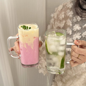 Bán Buôn Dọc Sọc Thẳng Vuông Cốc Thủy Tinh Lớn Xử Lý Bia Trà Sữa Cola Nước Giải Khát Nước 10Oz Uống Cốc - Product Image 5