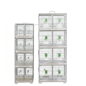 Küçük kuşlar bütçeleri için çıkarılabilir gıda kapları ile dayanıklı istiflenebilir Metal kuş kafesi uzun vadeli konut verimli Pet bakım - Product Image 3