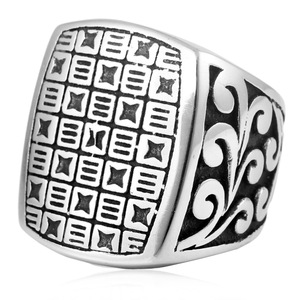 yunnique <b>Titanium</b> Steel Square <b>Ring</b> Men's Geometric Fashion Jewelry Gift 213004 - Product Image 1