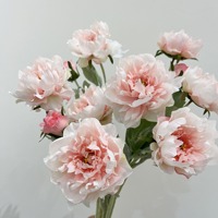 KEWEI 1883 Harga Pabrik Bunga Peony Sutra 3 Tangkai Bunga Peony Putih Dekorasi Bunga untuk Upacara dan Lorong Perlengkapan Grosir