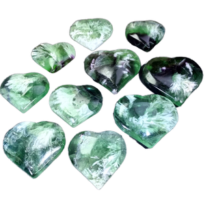 Al por mayor: Cristal artesanal de fluorita arcoíris pulido con forma de copo de nieve y corazón, piedra de la palma para la tranquilidad, para uso espiritual, bodas, hogar y manualidades. - Product Image 5