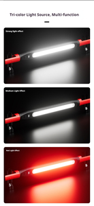Lampe de travail LED COB puissante, lampe de mécanicien pour <span class=keywords><strong>garage</strong></span> automobile, lampe torche rechargeable par USB, torche magnétique, lumière d'urgence, lumière d'avertissement - Product Image 6